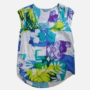 Women's Size Small Jams World Cap Sleeve Blouse Day Dreamer Top Cozumel Leaf